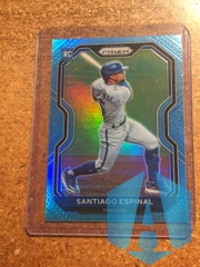 2021 Panini Prizm Carolina Blue Prizm Santiago Espinal #72 Toronto Blue Jays
